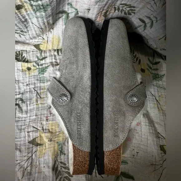 Birkenstock Boston Gray Suede Shearling Clogs Women’s Size EU 40 US 9/9.5 - Picture 5 of 6